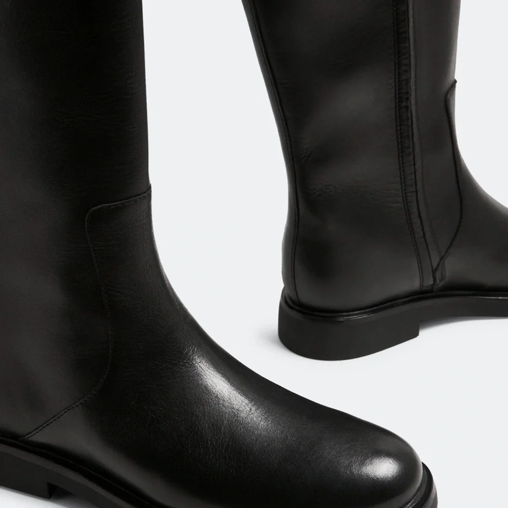 Tory Burch Black Leather Over-the-Knee Riding Boots